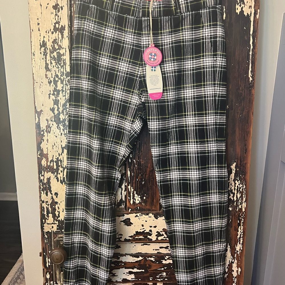 NWT Castaway Nantucket ANKLE CAPRI STRETCH TWILL dress Gordon TARTAN PLAID 8
